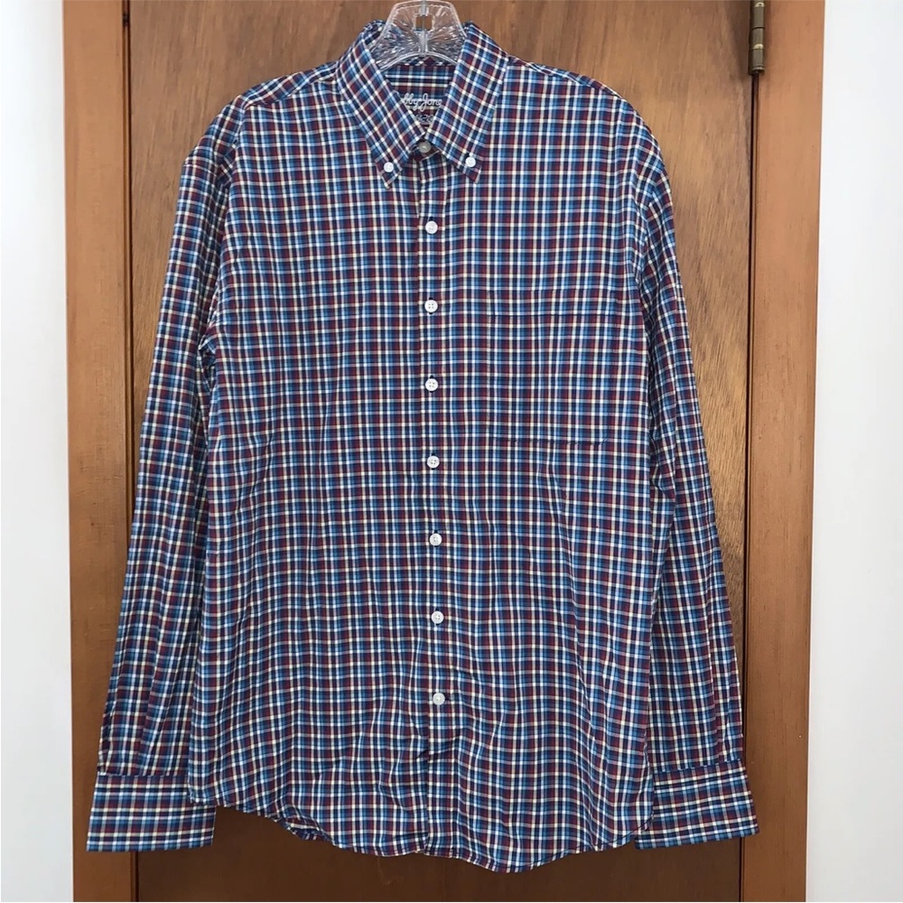 Men’s M BOBBY JONES DORION X-H20 Blue Plaid Nylon Spandex Shirt BJ54E104 NEW